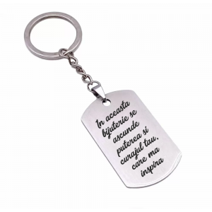 Breloc personalizat pentru iubit/iubita din inox